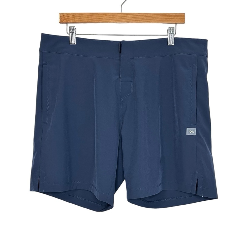 Rhone Mens 7" Point Break Board Shorts Sz 36? Blue Lined Hook & Loop Closure
